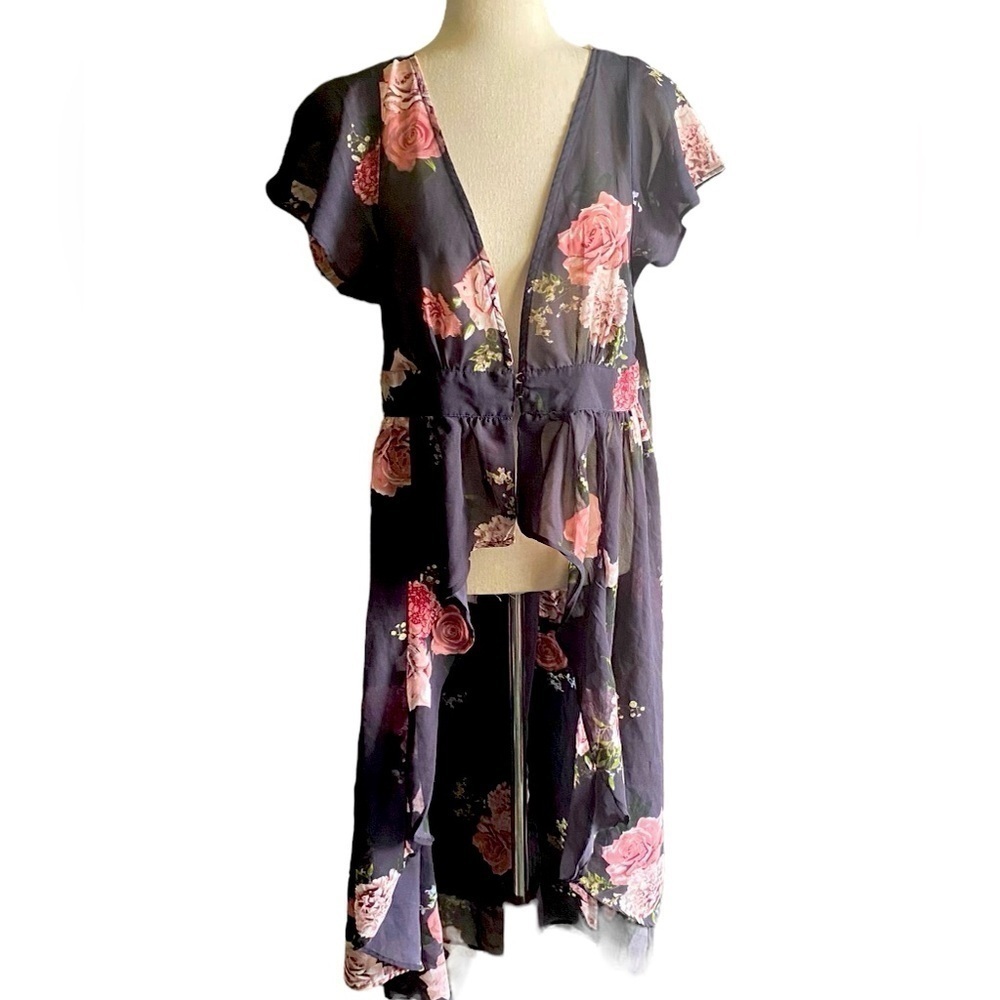 LIVE 4 TRUTH-SEMI SHEER BLACK COVER UP-SIZE MEDIUM